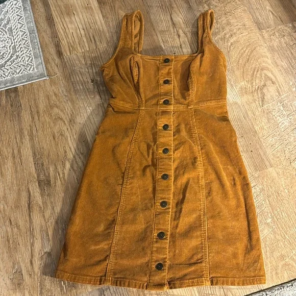 SO Dresses Mustard Color Corduroy Button Up Dress Poshmark